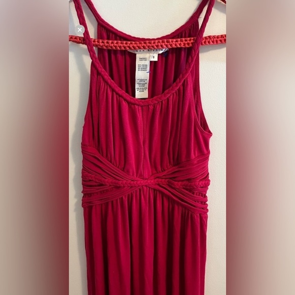 NWOT Max studio Pleated Red Maxi Dress- small - Picture 3 of 5